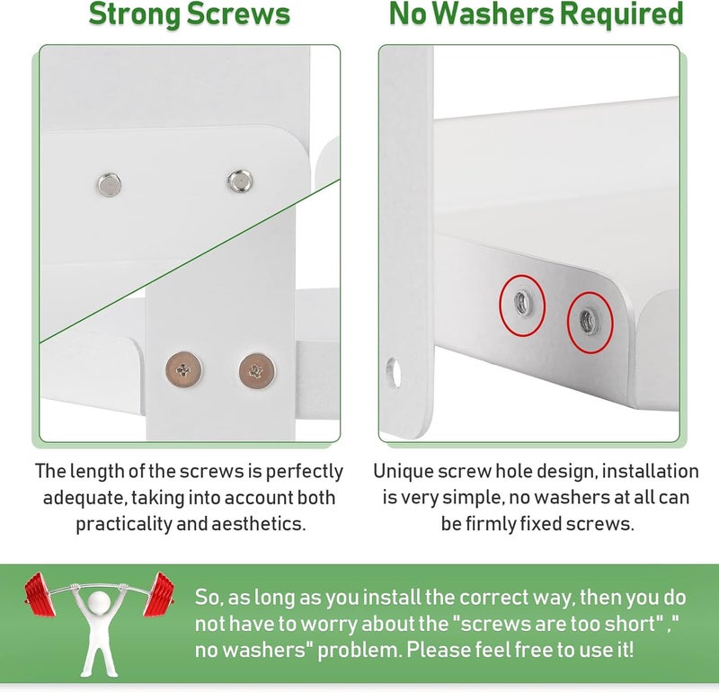 Olpchee Office Cubicle Shelf with Adjustable Hooks - Height Adjustable Corner Shelf (White) - Image 3